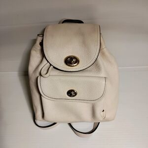 Coach Mini Billie Turnlock Chalk White Backpack